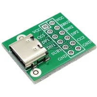 برد تبدیل کانکتورUSB TYPE-C به DIP مدل 12 پین برد سبز