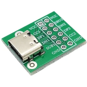 برد تبدیل کانکتورUSB TYPE-C به DIP مدل 12 پین برد سبز