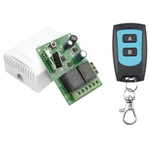ریموت کنترل کد لرن بی سیم یونیورسال 433MHZ گیرنده و فرستنده رله 2 کاناله