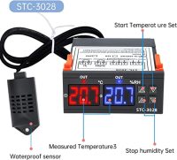 ترموستات دما و رطوبت پنلي قاب دار STC-3028 12V