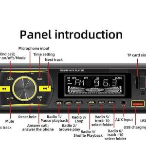 پخش خودرویی پنلی بلوتوثی MP3 PLAYER دارای 4 خروجی 45 وات واقعی