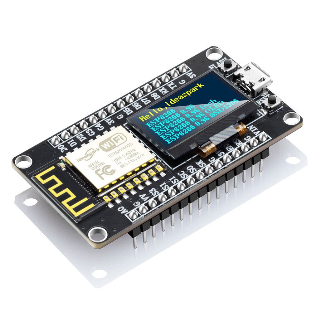 برد توسعه NodeMCU با نمایشگر OLED دارای هسته وایفای ESP-12F و مبدل CP2102